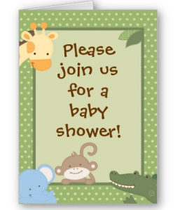 Safari Adventure Jungle Animal Baby Shower Invite Card from Zazzle.com_1243923863445