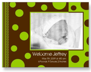 Birth Announcement Postcard -- Polk A Dots 1 from Zazzle.com_1248161223133